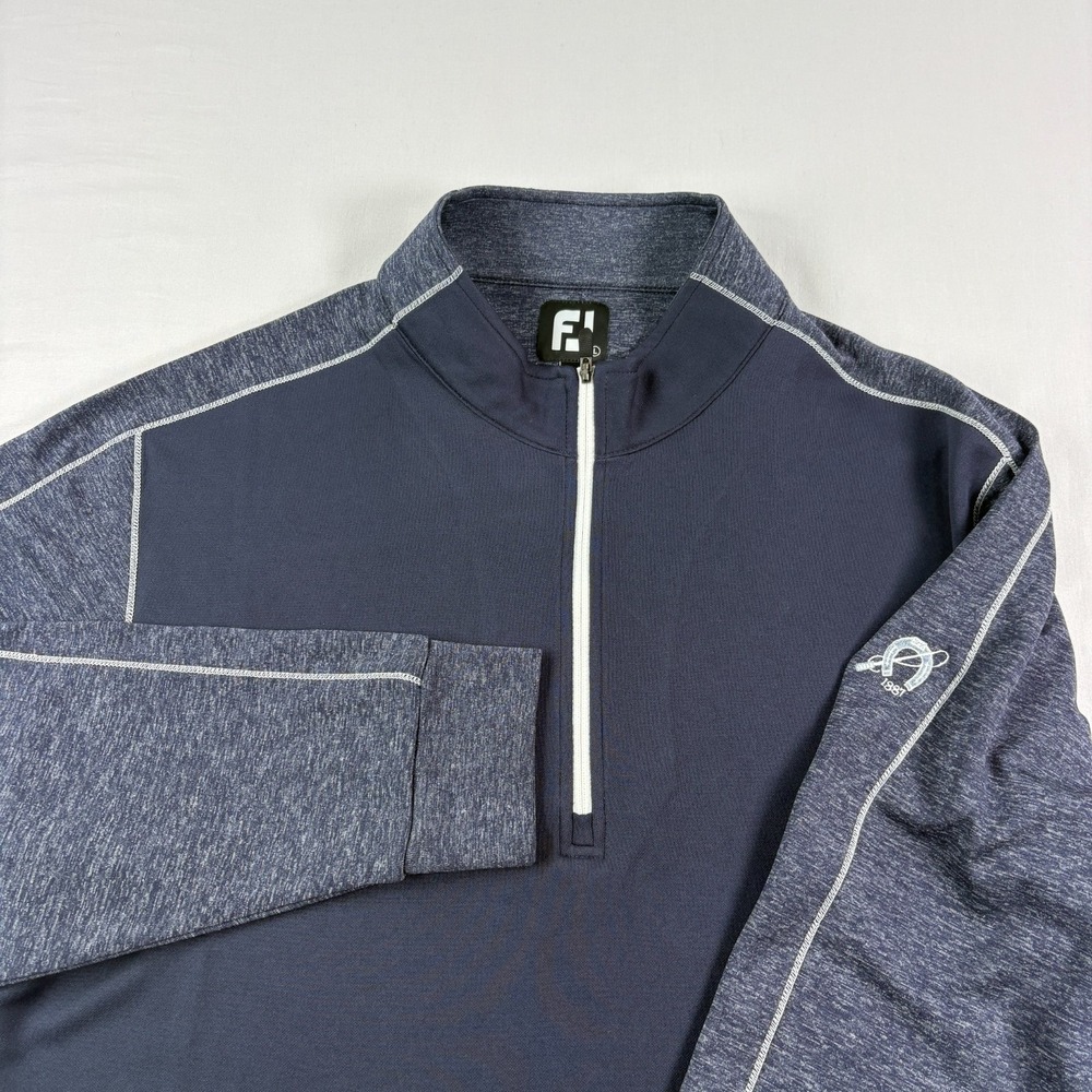 FootJoy Shirt Mens Large Blue 1/4 Zip Golf Pullover Piedmont Driving Club
